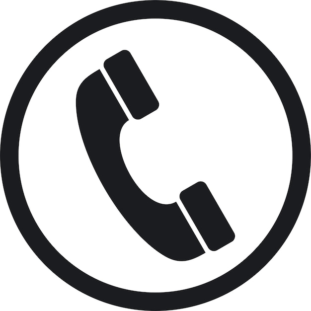 Vecteur une icône de téléphone à l'intérieur du pictogramme du cercle noir d'une cabine téléphonique ou d'un endroit où vous pouvez utiliser le téléphone isola