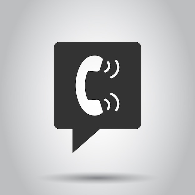 Icône de téléphone portable en style plat Illustration vectorielle de conversation téléphonique sur un fond blanc isolé Concept d'entreprise de contact de ligne d'accueil