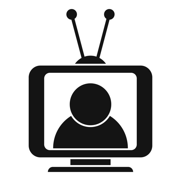 Vecteur icône de téléviseur de haut-parleur illustration simple de l'icône vectorielle de téléviseur de haut-parleur pour la conception de sites web isolée sur fond blanc