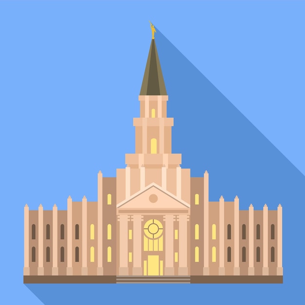 Icône De Temple Catholique Illustration Plate De L'icône Vectorielle De Temple Catholique Pour La Conception De Sites Web