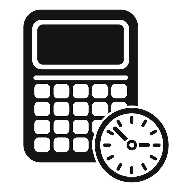 Vecteur icône de temps de la calculatrice vecteur simple projet d'horloge tâche de contrôle