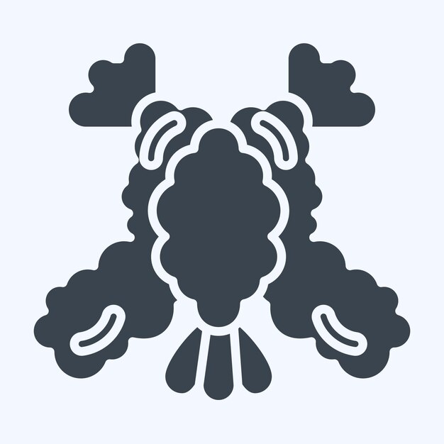 Icône Tempura liée au symbole de Sushi style glyphe conception simple modifiable