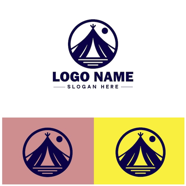 Vecteur icône de tente abri canopée auvent plat logo signe symbole vecteur modifiable
