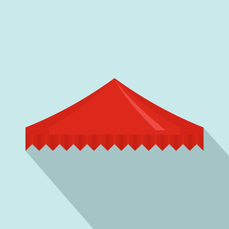 Vecteur icône de tente drapeau rouge illustration plate de l'icône de vecteur de tente drapeau rouge pour la conception de sites web