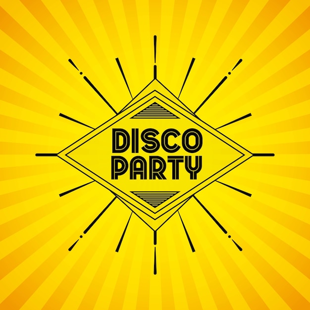 Icône De Texte Design Party Et Disco. Graphique De Vecteur