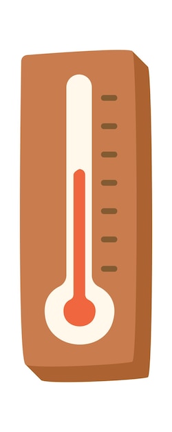 Vecteur icône de thermomètre en bois illustration vectorielle