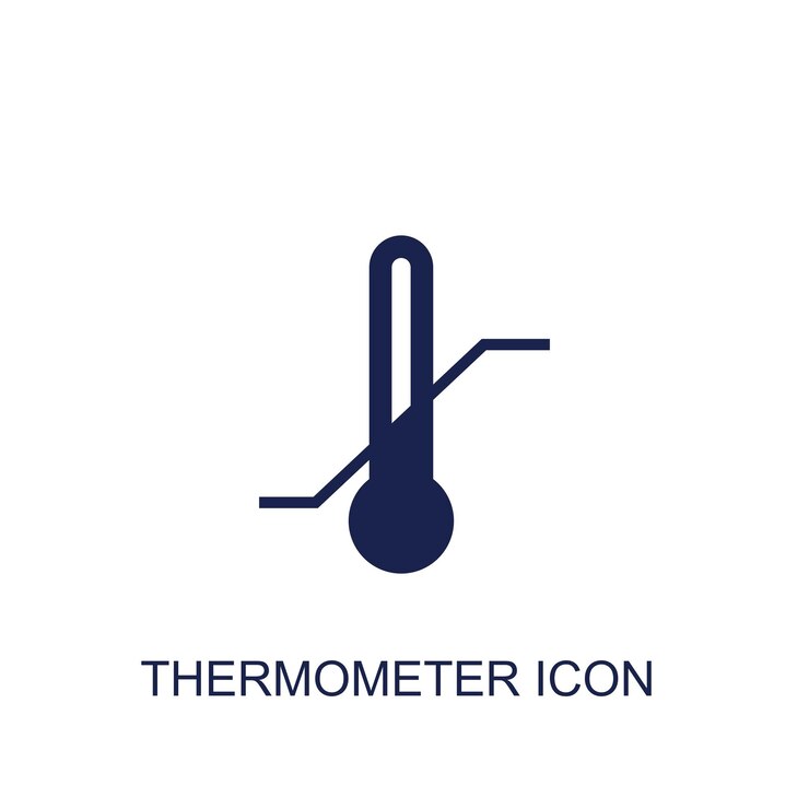 icône de thermomètre fond blanc