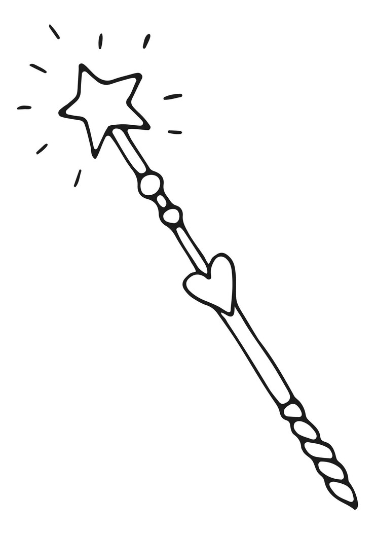 Icône de la tige de l'assistant Symbole de la ligne de la baguette magique