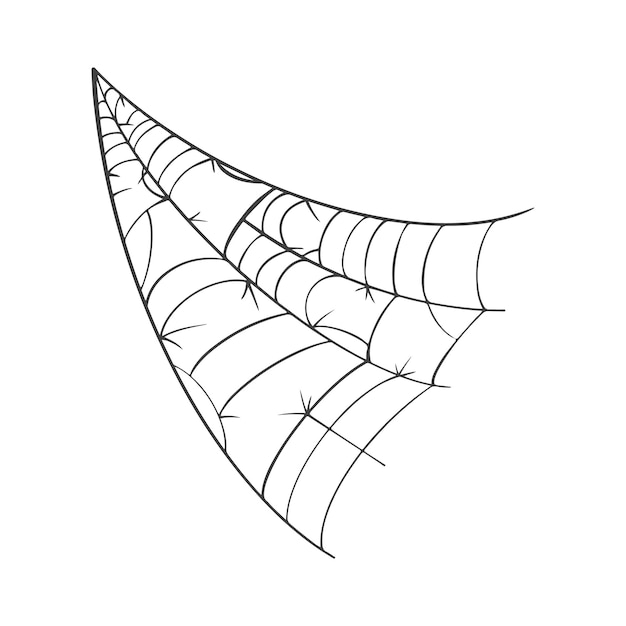 Icône De Toile D'araignée Vectorielle Dessinée En Une Seule Ligne Sur Blanc Pour Halloween.