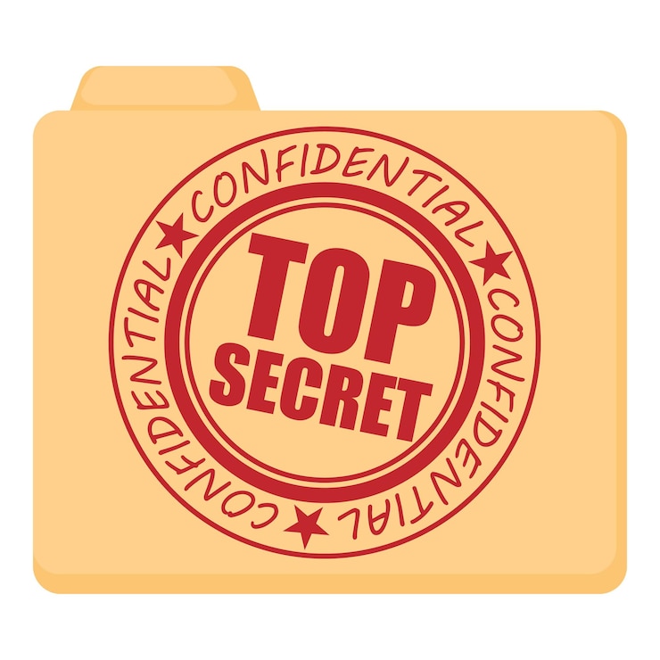 Vecteur icône top secrète illustration de dessin animé d'une icône de vecteur top secret pour le web