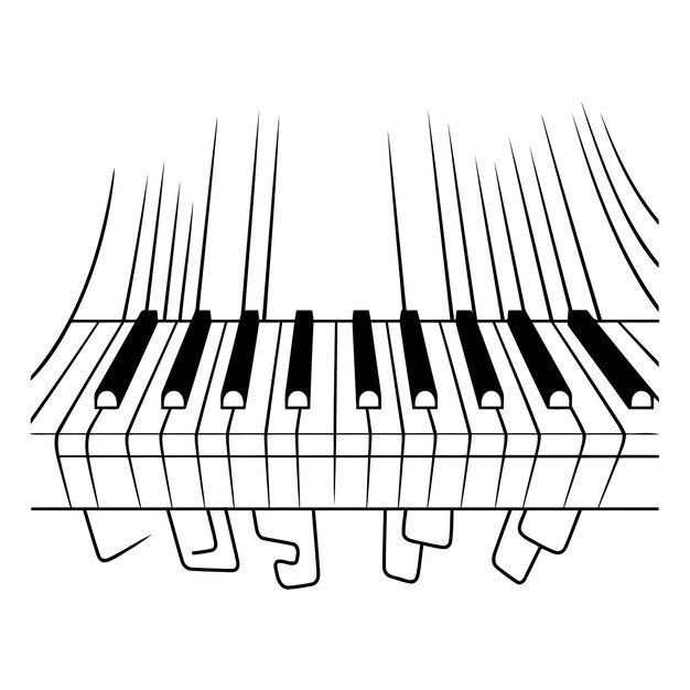 Vecteur icône des touches de piano illustration simple des touches du piano icône vectorielle pour le web