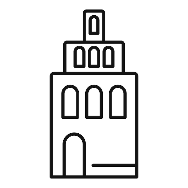 Vecteur icône de tour de construction de riga décrire l'icône vectorielle de tour de construction de riga pour la conception de sites web isolée sur fond blanc