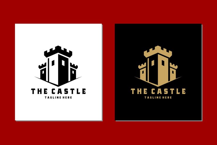 L'icône de la tour du château Logo Vector Design Inspiration isolé sur fond blanc