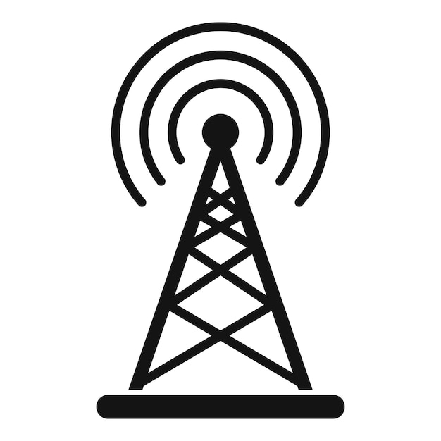 Icône de tour radio Illustration simple de l'icône de vecteur de tour radio pour la conception de sites Web isolée sur fond blanc