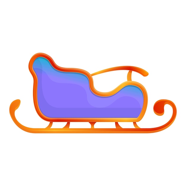 Vecteur icône de traîneau violet dessin animé de l'icône de vecteur de traîneau violet pour la conception de sites web isolée sur fond blanc