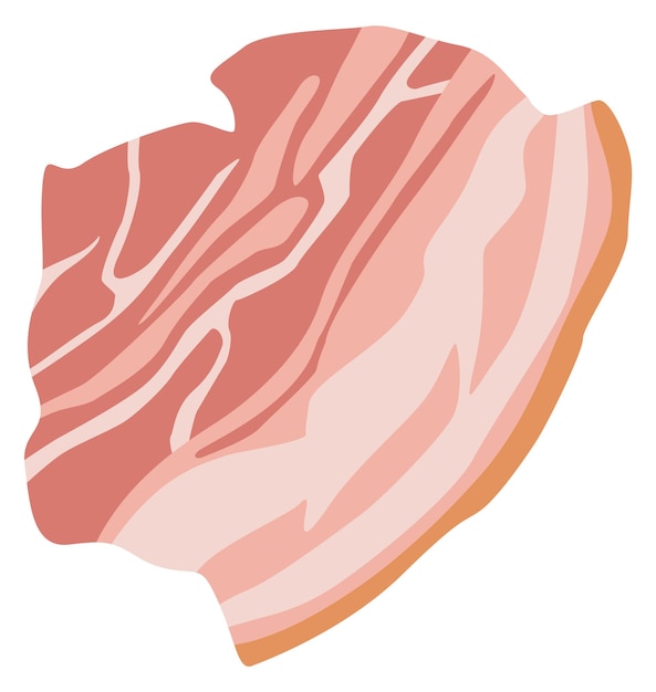 Vecteur icône de tranche de bacon coupe de viande savoureuse fraîche