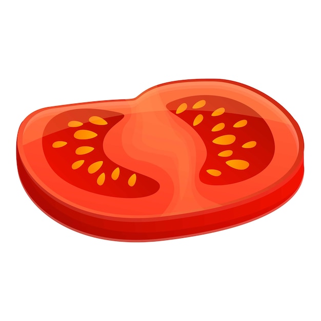 Icône De Tranche De Tomate Dessin Animé De L'icône De Vecteur De Tranche De Tomate Pour La Conception De Sites Web Isolée Sur Fond Blanc