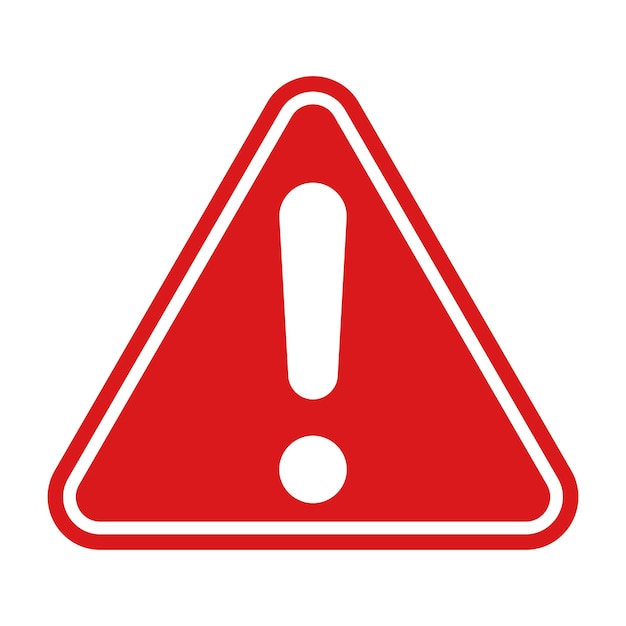 Icône de triangle rouge alarme de sécurité de l'industrie fausse rue d'avertissement