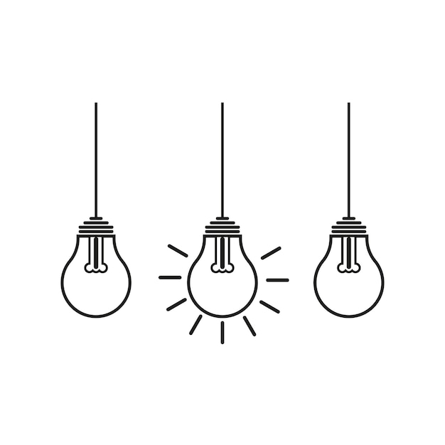 Icône De Trois Ampoules Illustration Vectorielle