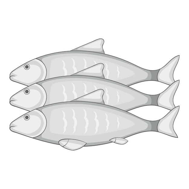 Vecteur icône de trois poissons illustration de dessin animé de l'icône de vecteur de trois poissons pour la conception de sites web