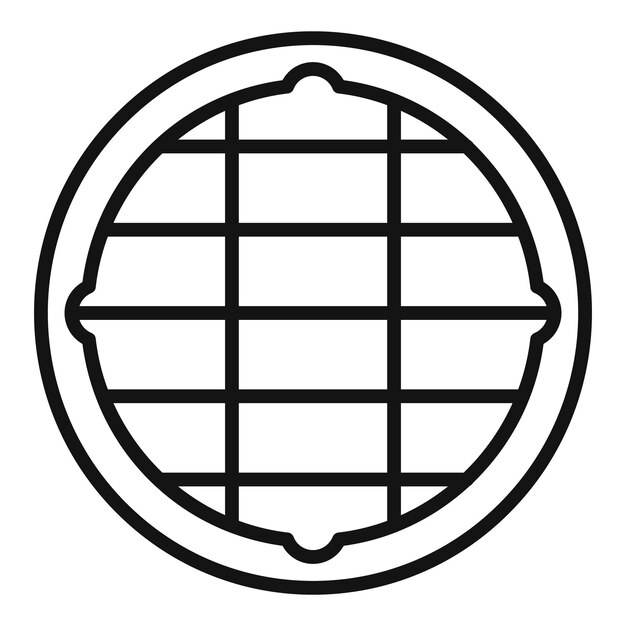 Vecteur icône de trou d'homme industriel contour vecteur route ville cercle métallique