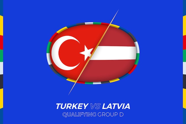 Icône Turquie Vs Lettonie Pour Le Groupe De Qualification Du Tournoi Européen De Football D