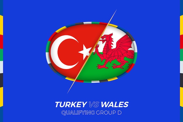 Icône Turquie Vs Pays De Galles Pour Le Groupe De Qualification Du Tournoi Européen De Football D