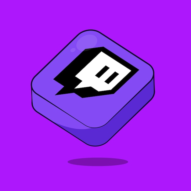 Vecteur icône twitch illustration logo de l'application cube vectoriel