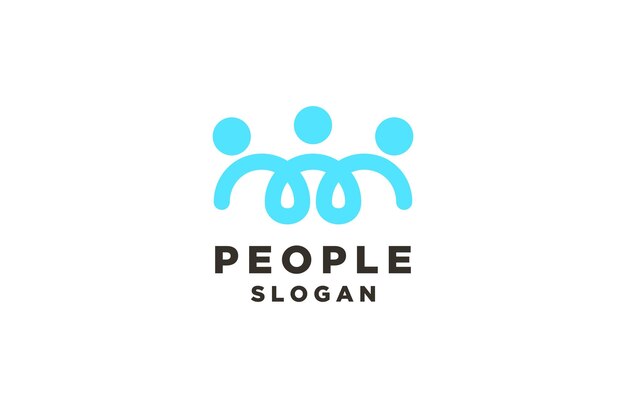 L'icône de l'unité de la famille humaine illustration de la ligne de logo des gens de luxe