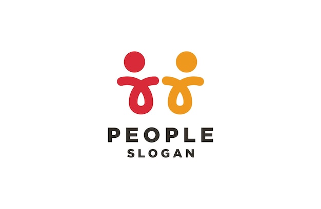 L'icône de l'unité de la famille humaine illustration de la ligne de logo des gens de luxe