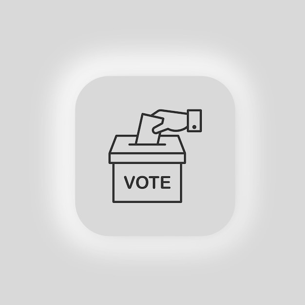 Icône de l'urne de vote à la main Illustration vectorielle de l'élection