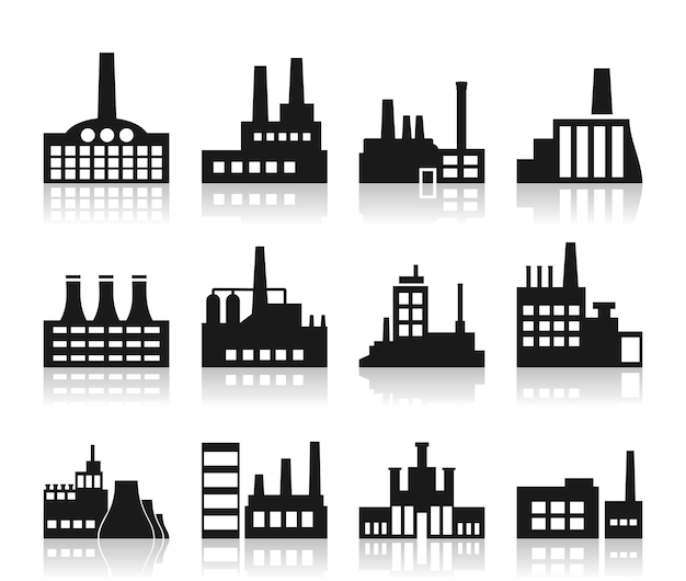 Vecteur icône de l'usine