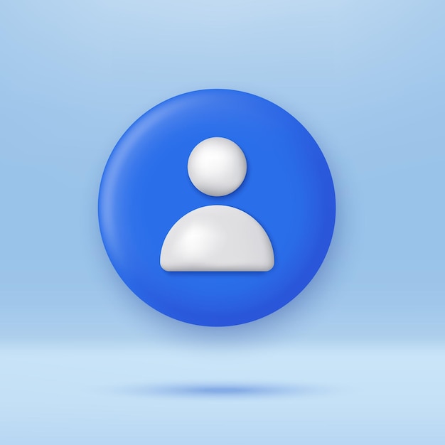 Icône utilisateur 3D Avatar personne humaine et symbole de personnes Icône d'entreprise Icône de dessin animé minimaliste Illustration de rendu vectoriel 3D