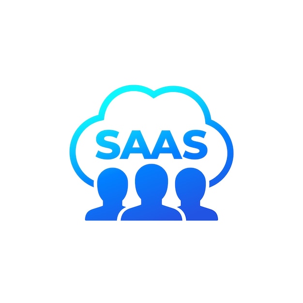 Icône d'utilisateurs Saas sur le vecteur blanc