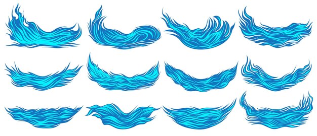 Vecteur l'icône des vagues d'eau bleue de l'océan de la mer symbole de conception de l'illustration vectorielle