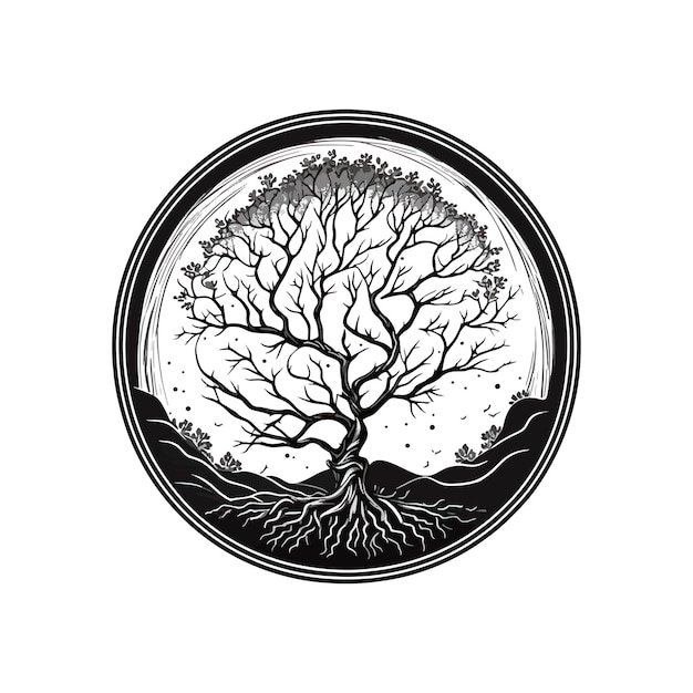 Icône de vecteur d'arbre Nature arbres vector illustration logo emblème