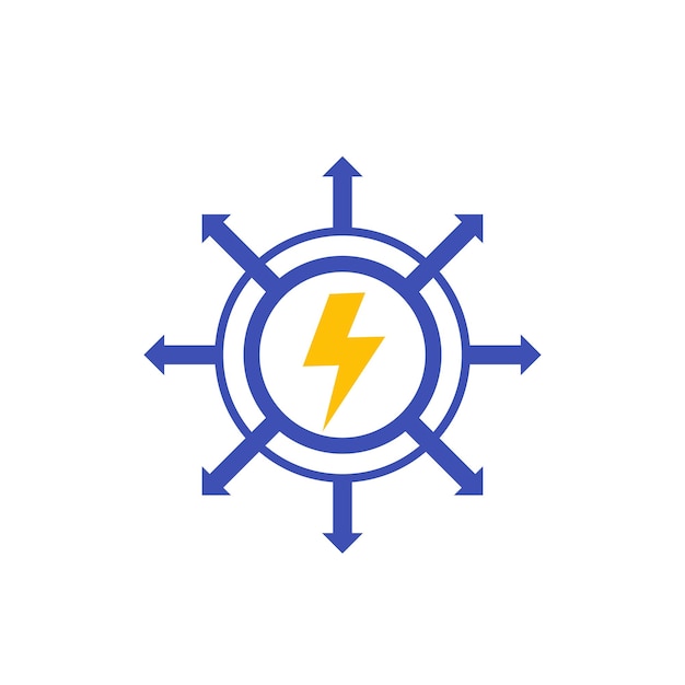 Icône de vecteur de distribution d'énergie électrique