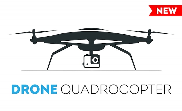 Icône De Vecteur De Drone Quadrocopter.