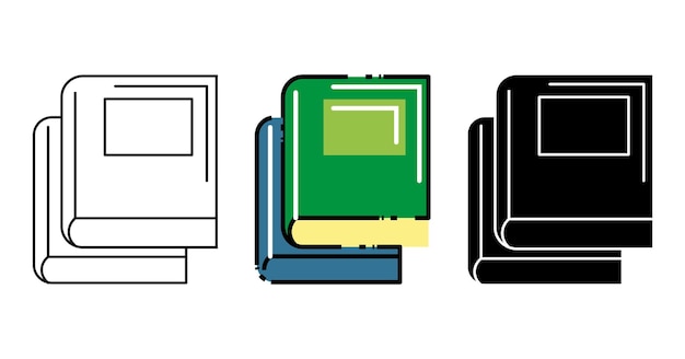 icône de vecteur d'éducation d'équipement de livre scolaire