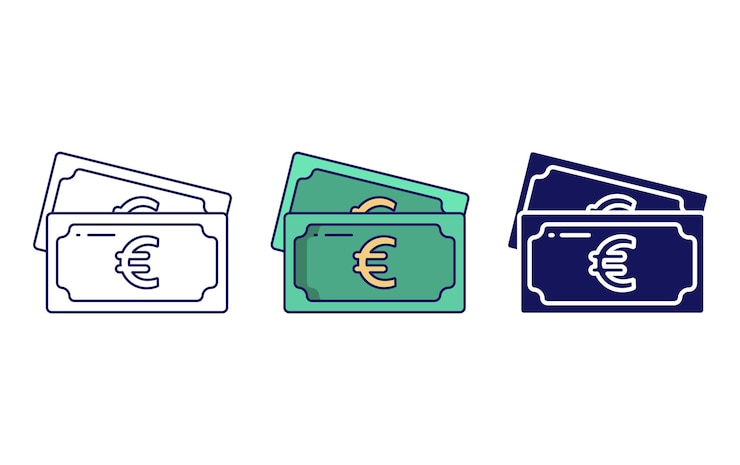 Vecteur icône de vecteur d'euros