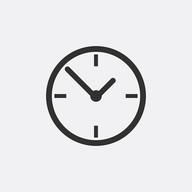 Icône de vecteur d'horloge fond blanc Illustration vectorielle