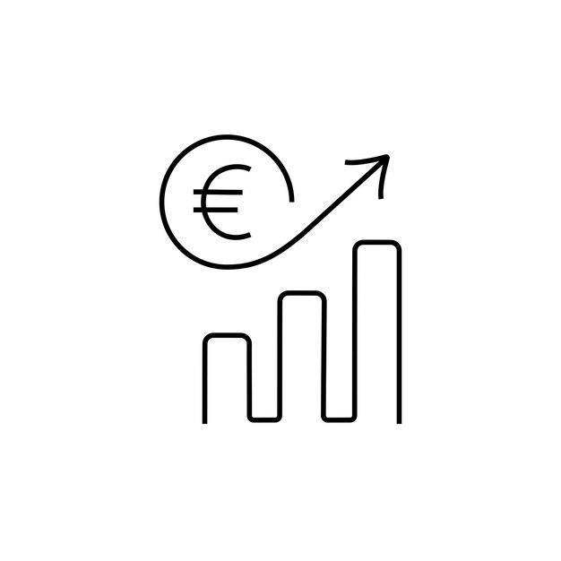 Vecteur icône de vecteur de ligne de graphique de croissance financière