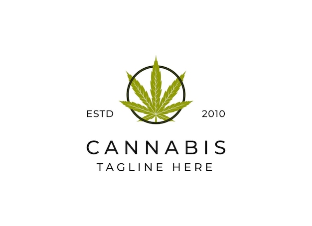 Vecteur icône de vecteur de logo de feuille de cannabis emblème de logo de marijuana médicale création de logo d'emblème de cannabis