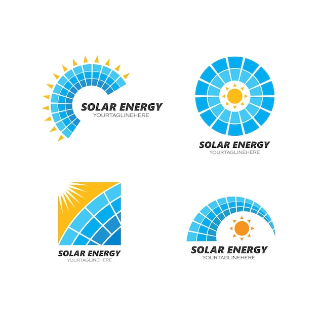 Icône De Vecteur De Logo De Panneau Solaire D'énergie Naturelle