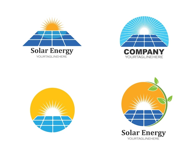 Icône De Vecteur De Logo De Panneau Solaire D'énergie Naturelle