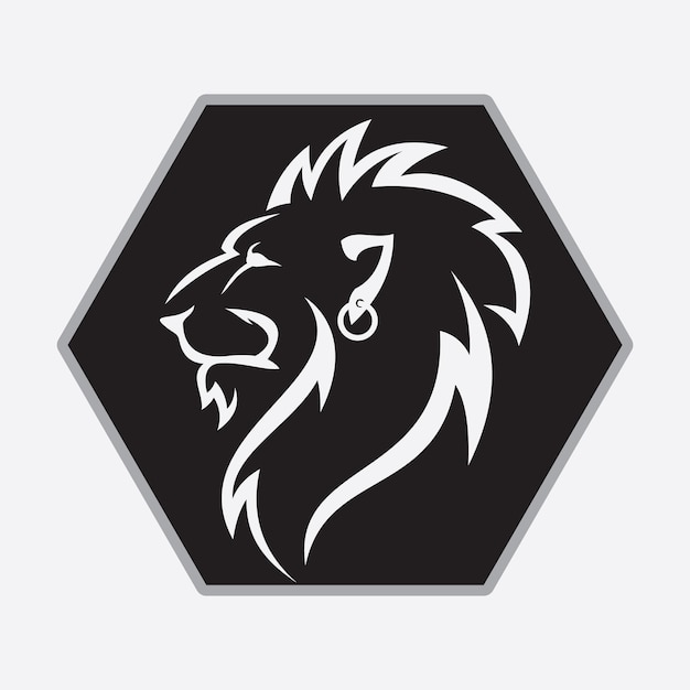 Icône de vecteur de modèle de logo de lion