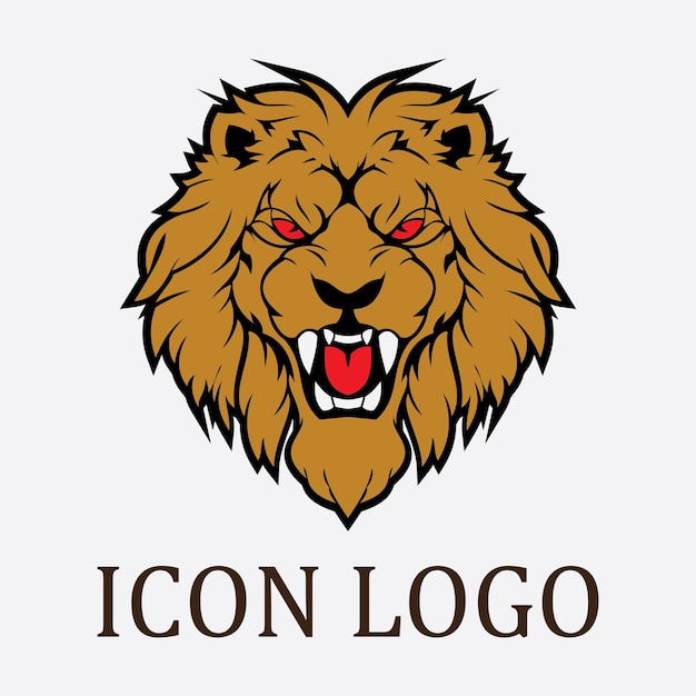 Icône de vecteur de modèle de logo de lion