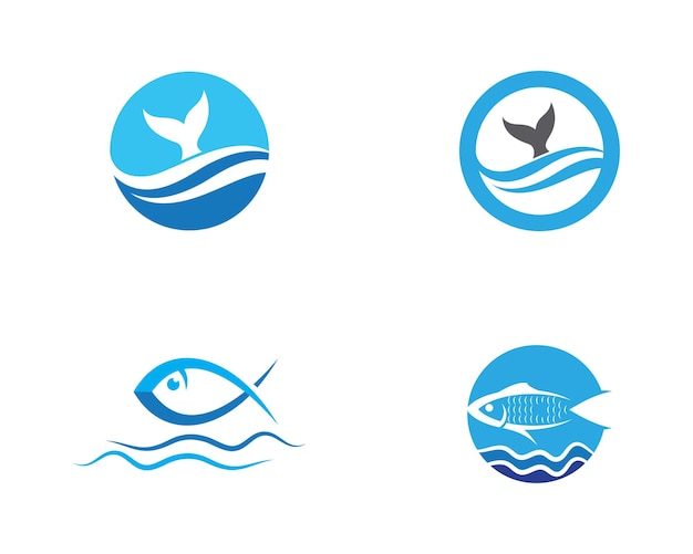 Icône De Vecteur De Modèle De Logo De Poisson