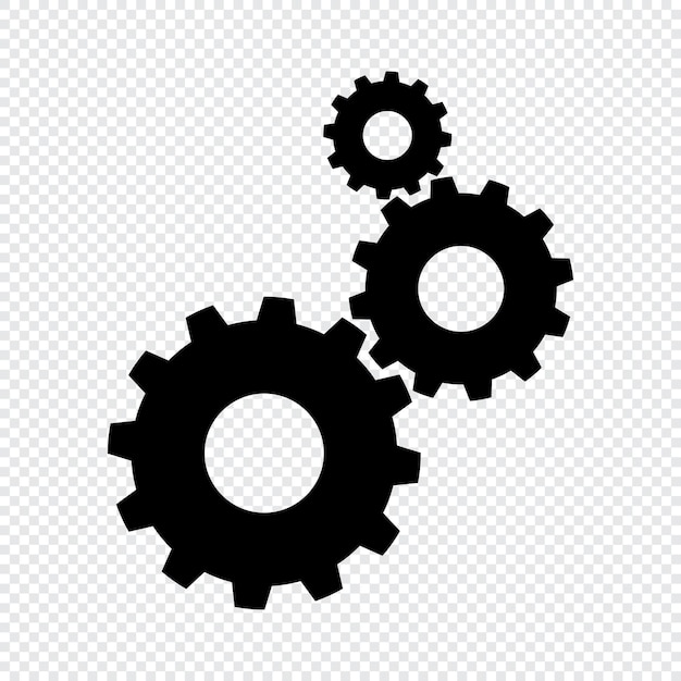 Vecteur icône de vecteur noir de groupe de roue dentée jeu d'engrenages symbole web de glyphe simple réglage de l'icône d'engrenage connexion de groupe de roue dentée d'engrenages illustration vectorielle