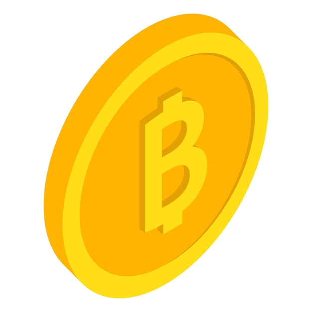 Icône de vecteur plat Bitcoin Pièce de monnaie Crypto Emblème de crypto-monnaie Logo d'argent Web et Internet